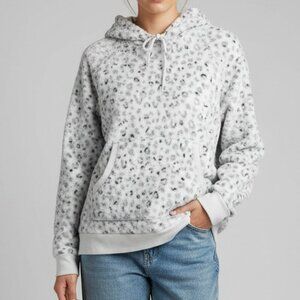 Gilly Hicks by Hollister Leopard Print Plush Hoodie Gray | Size Medium